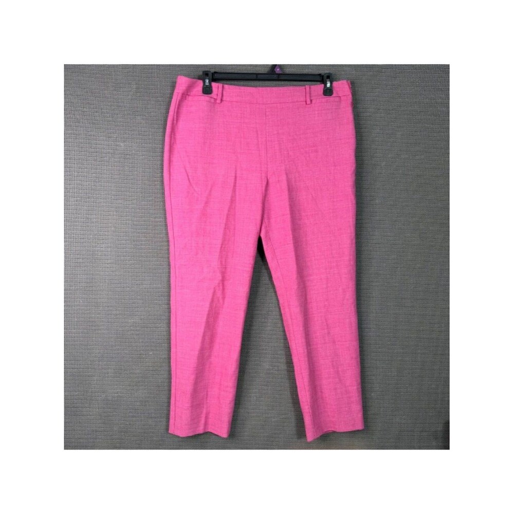 Talbots Chatham Collection Womens Pink Slim Fit Trousers Size 14 Wool Blend